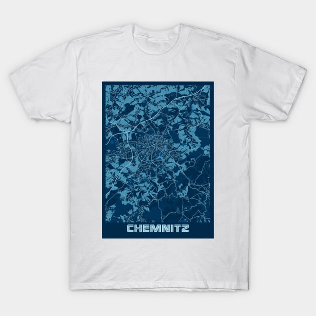 Chemnitz - Germany Peace City Map T-Shirt by tienstencil